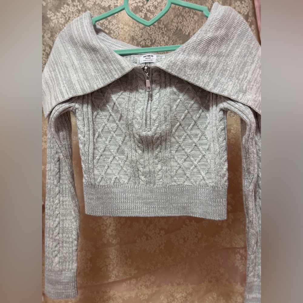 Cotton On Light Gray Knit Top (Never Worn, Brand New)